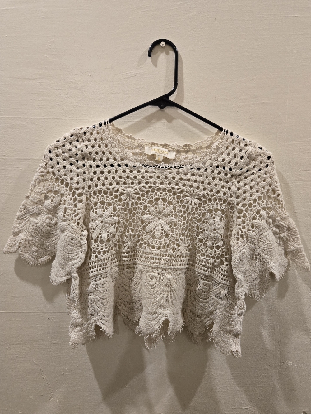 Rebellion Crocheted Floral Crop Top